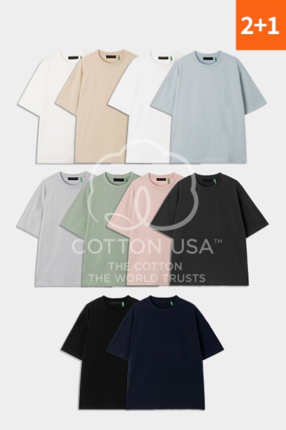 22SS USA 코튼 오버핏 티셔츠 10color - 더니트컴퍼니